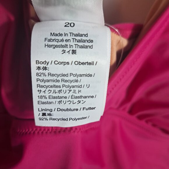 J.Crew Women’s Ruched V Neck One Piece Swimsuit Radiant‎ Fuchsia BC116 Size 20 - Picture 10 of 12